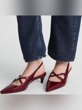 Madewell Emilie Slingback Pump in Cabernet - sz 7
